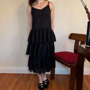 Elegant Black Tiered Dress